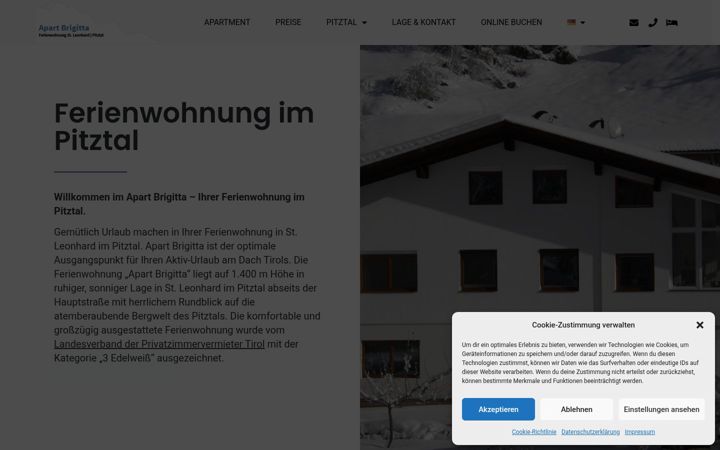 Screenshot of apart-brigitta.at