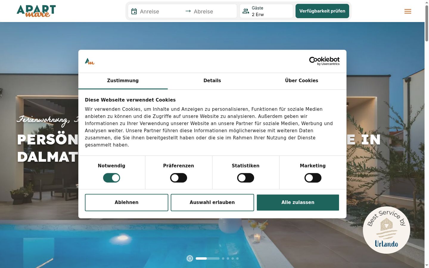 Sutikimo reklamjuostės, rodytos prieš bet kokią sąveiką, ekrano kopija
