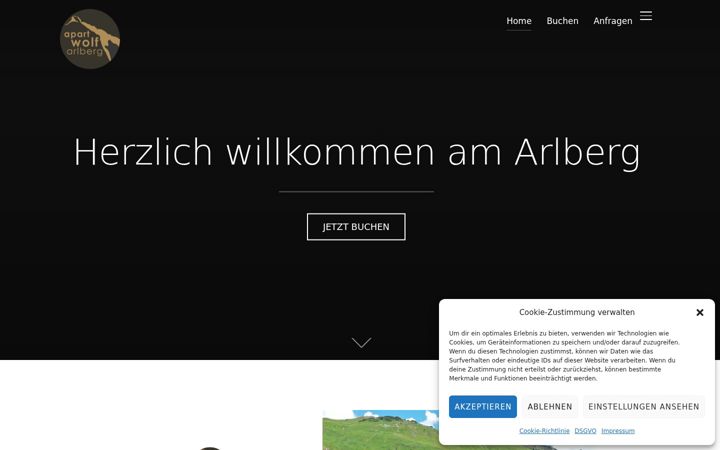 Screenshot von apart-wolf-arlberg.at