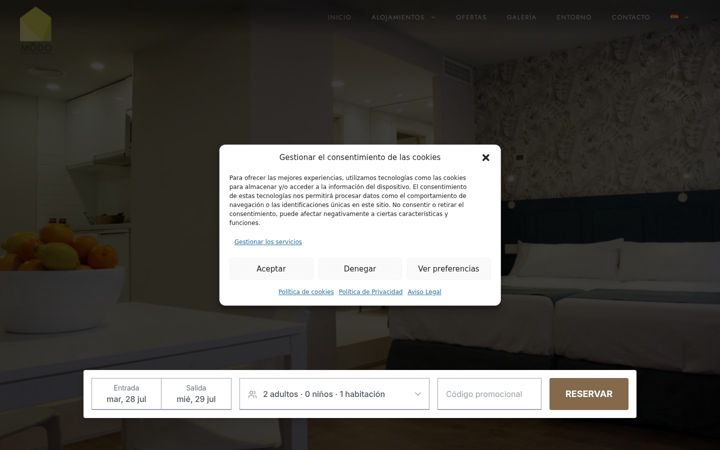 Screenshot of apartahotelmodo.com