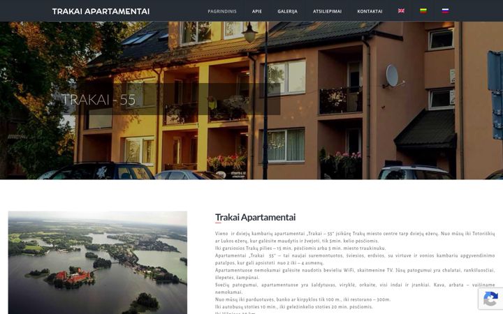 Screenshot of apartamentaitrakai55.lt