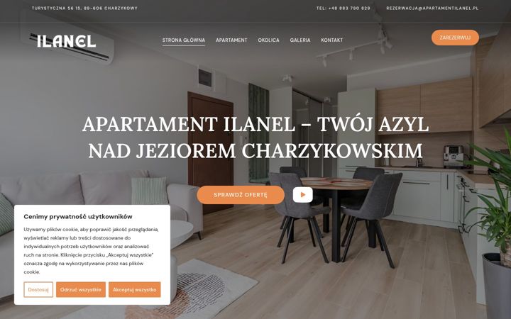 Captură de ecran a apartamentilanel.pl