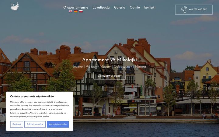 Screenshot of apartamentmikolajki.com.pl