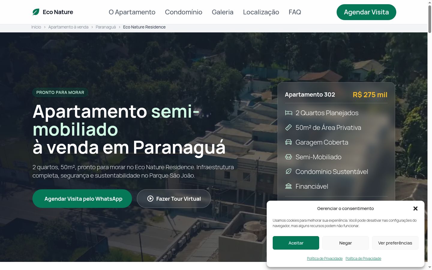 Screenshot del banner di consenso mostrato prima di qualsiasi interazione