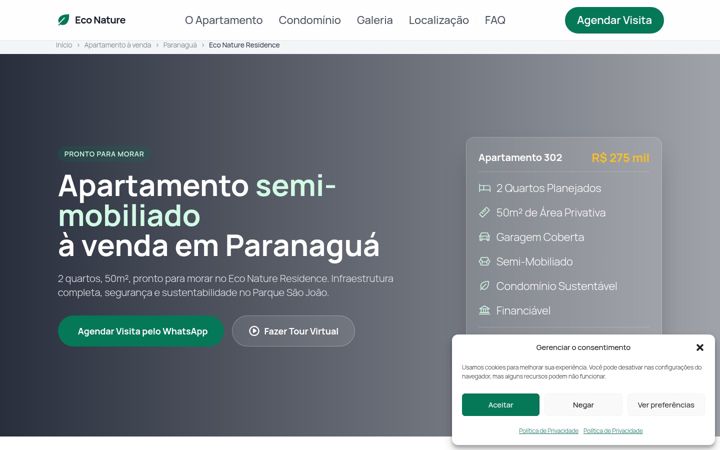 Screenshot of apartamentoavendaparanagua.com.br