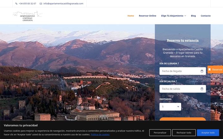 Screenshot του apartamentocastillogranada.com