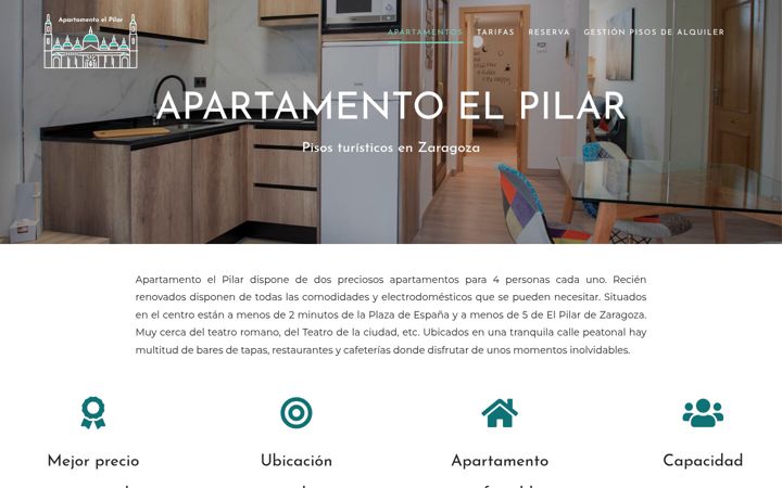 Screenshot of apartamentoelpilar.es