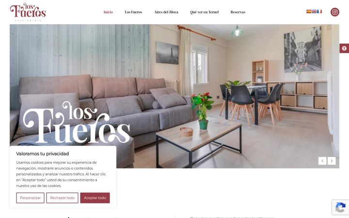 Screenshot του apartamentolosfueros.com