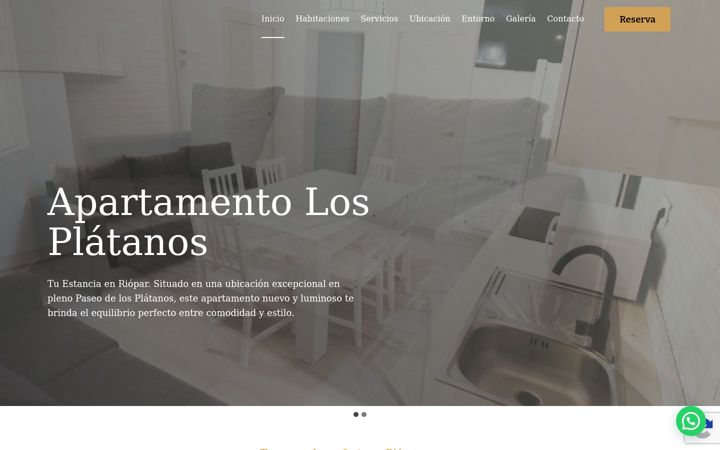 Screenshot of apartamentolosplatanos.com
