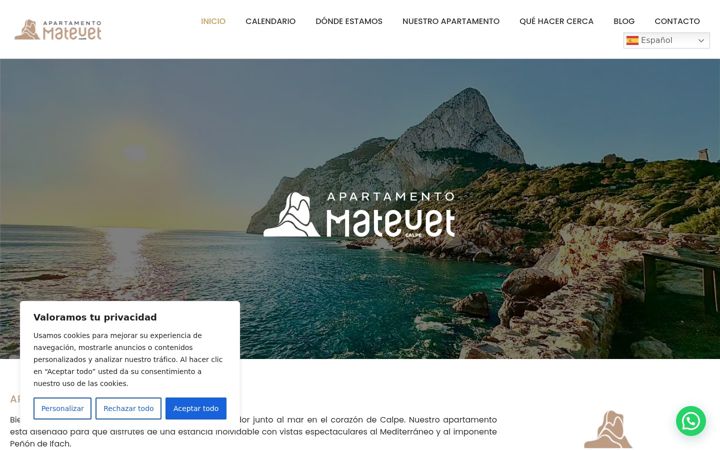 Screenshot of apartamentomateuet.es