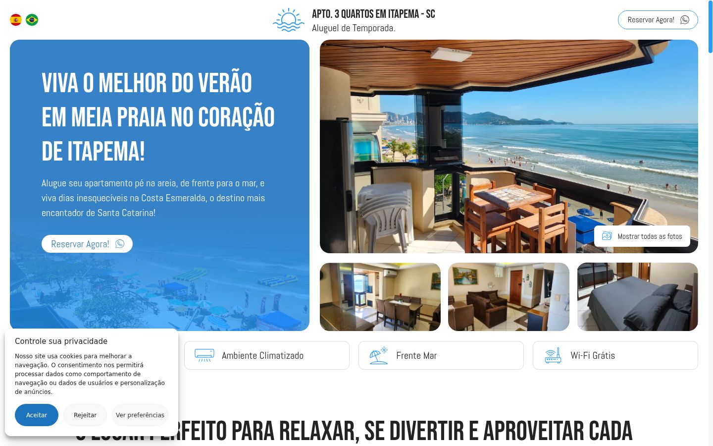 Screenshot del banner di consenso mostrato prima di qualsiasi interazione