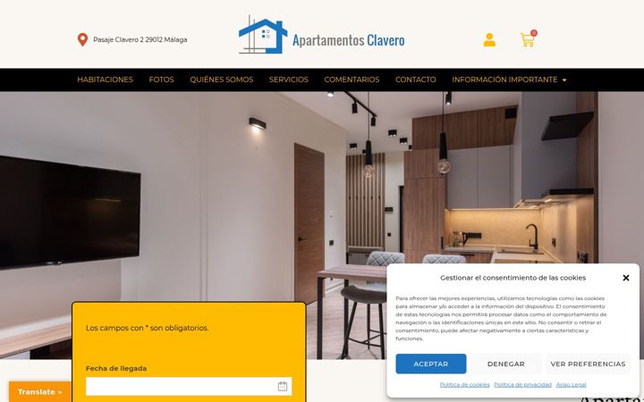Screenshot του apartamentos-clavero.com