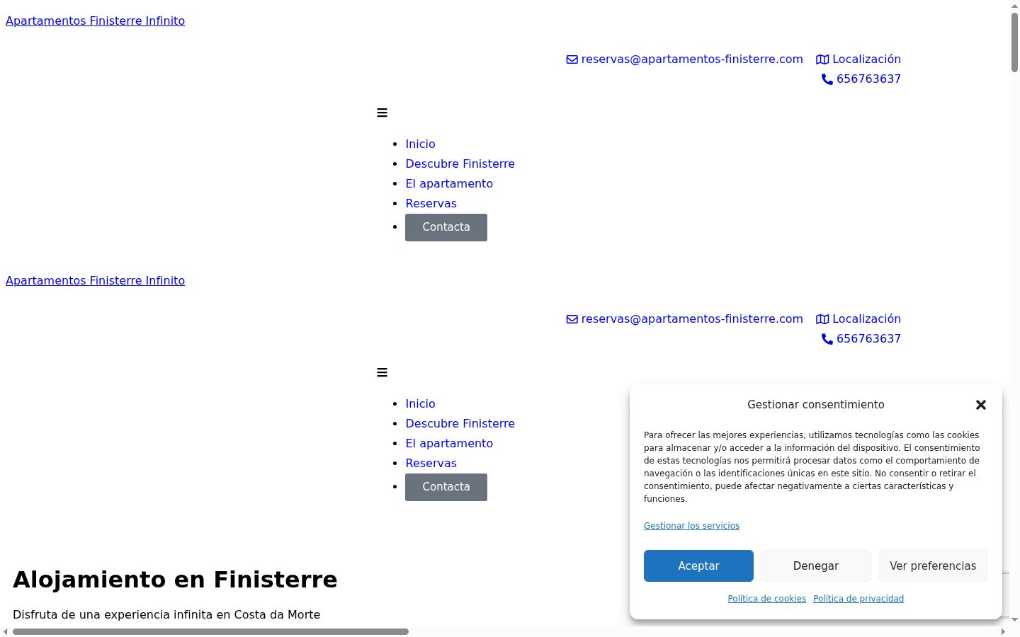 Screenshot del banner di consenso mostrato prima di qualsiasi interazione