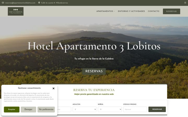 Screenshot di apartamentos3lobitos.com