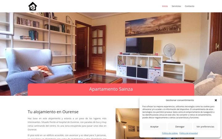Screenshot of apartamentosainza.com