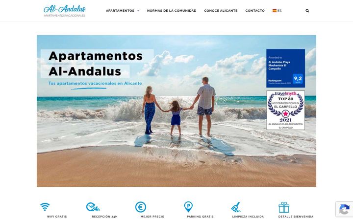 Screenshot of apartamentosalandalus.com