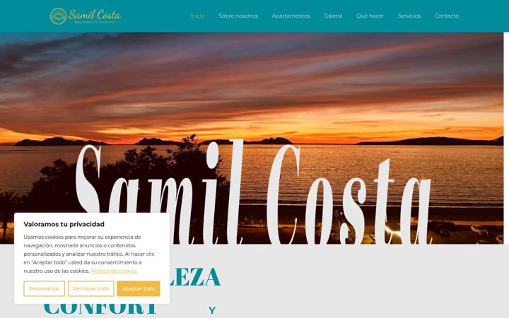 Screenshot of apartamentosamilcosta.com