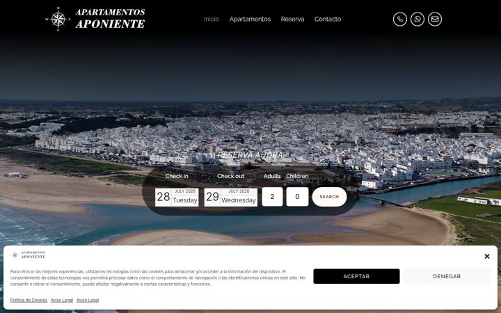 Screenshot of apartamentosaponiente.com