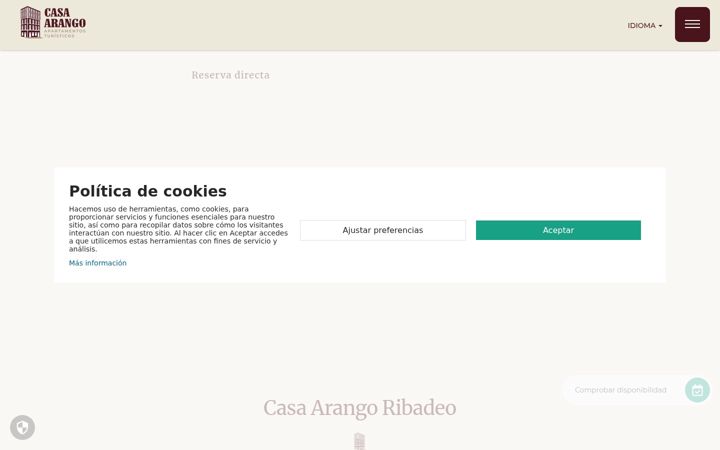 Screenshot von apartamentosarango.com