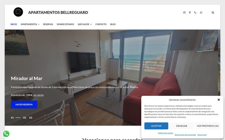 Captura de ecrã de apartamentosbellreguard.com