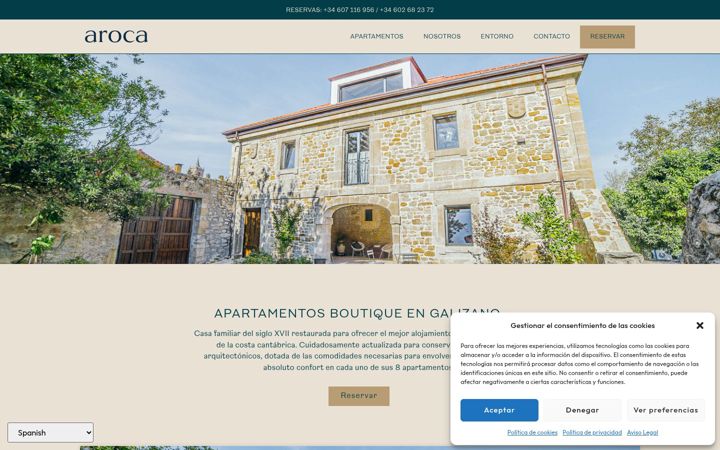 Ekrano kopija apartamentosboutiquearoca.com