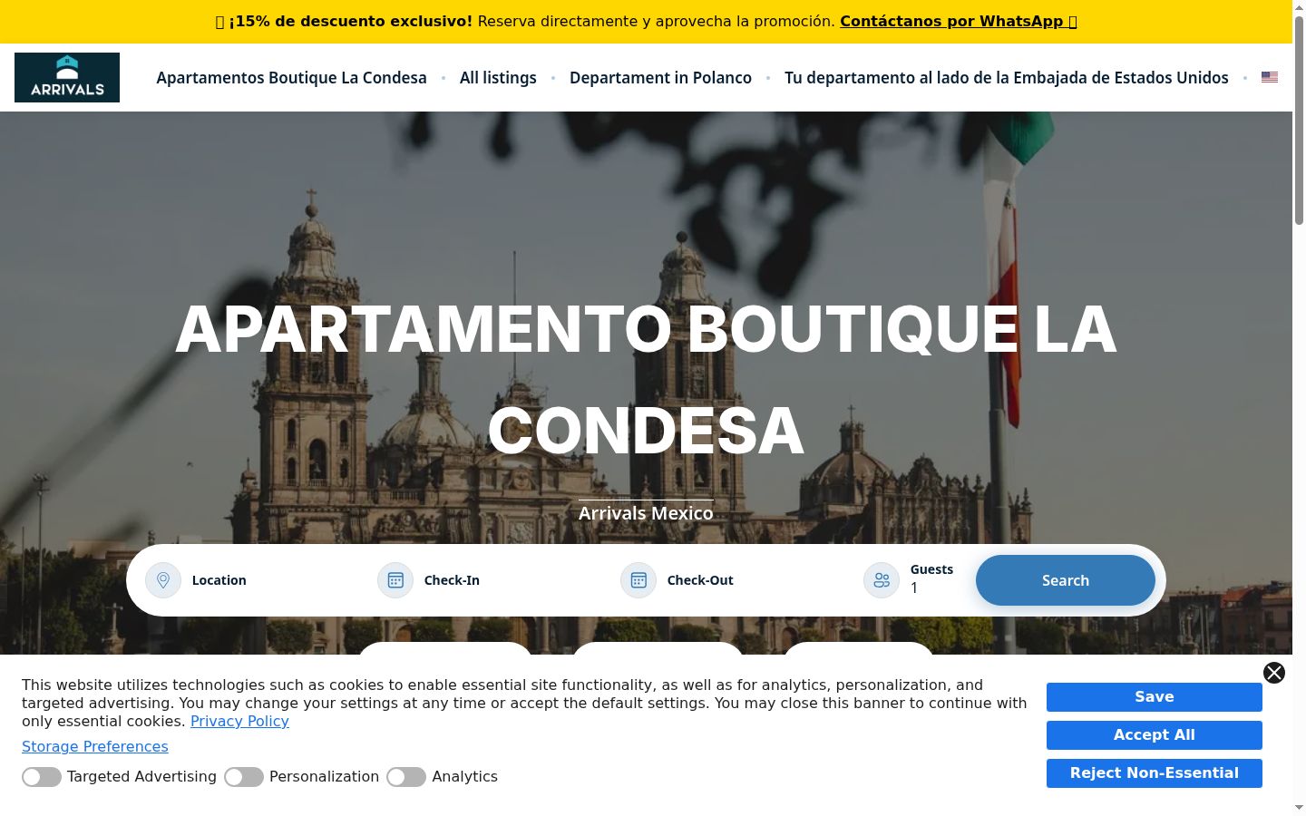 Screenshot of the consent banner shown before any interaction