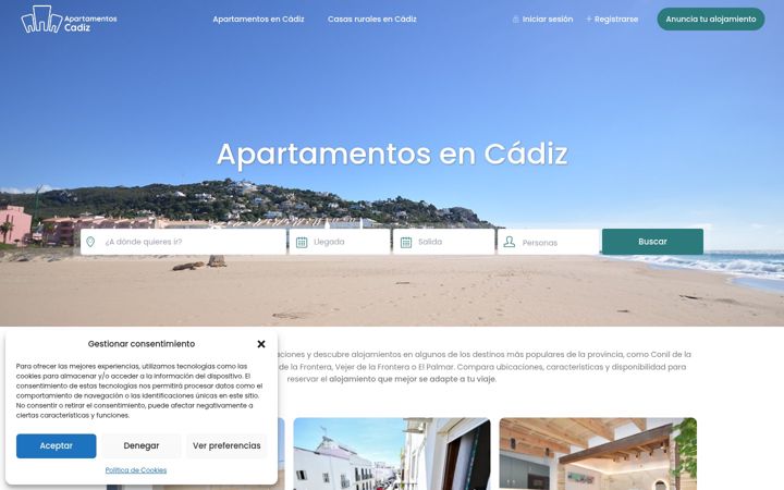 Screenshot of apartamentoscadiz.com