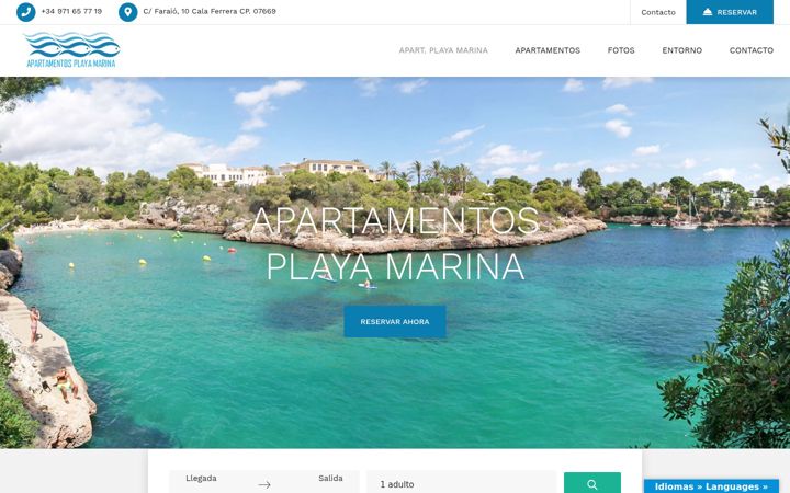 Ekrano kopija apartamentoscalaferrera.com