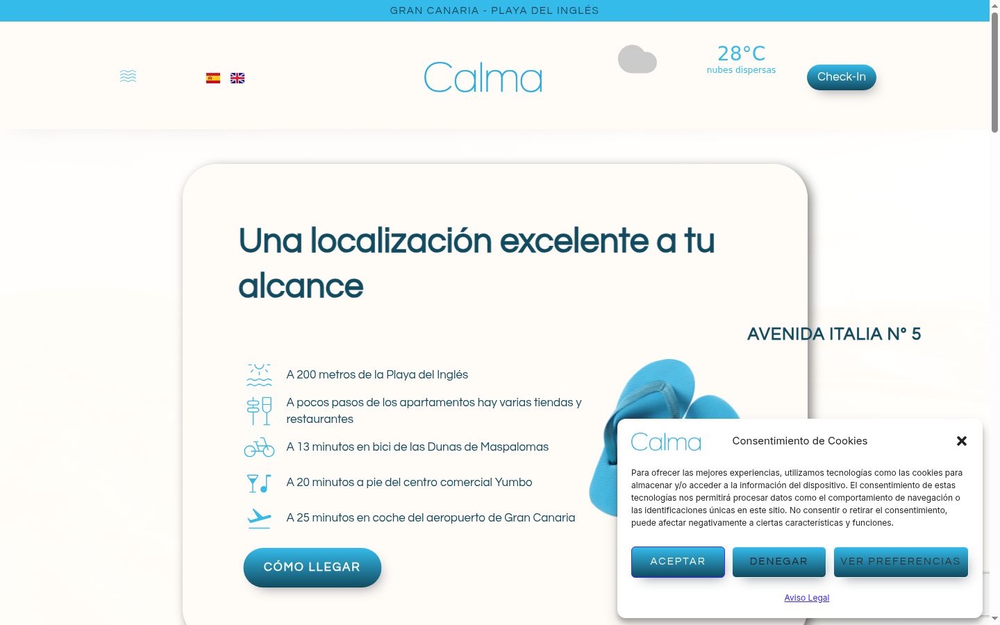 Screenshot of the consent banner shown before any interaction