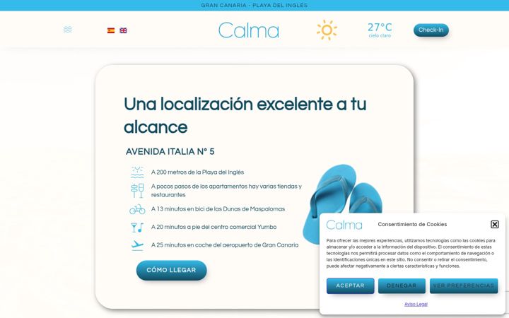 Screenshot of apartamentoscalma.com