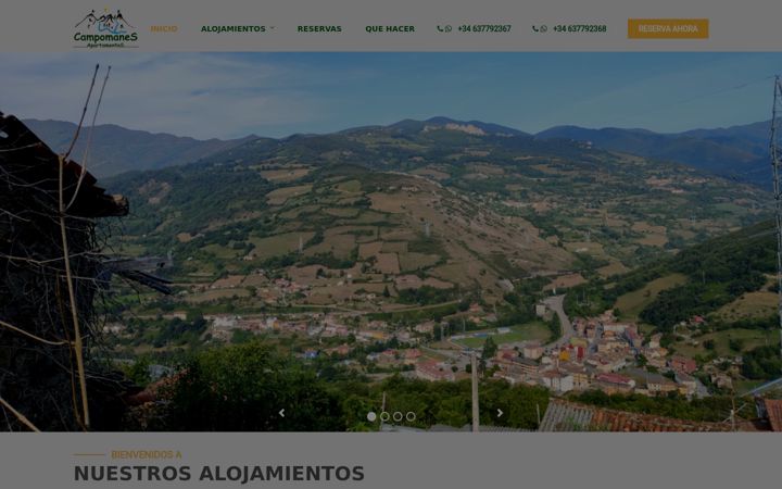 Ekrano kopija apartamentoscampomanes.com