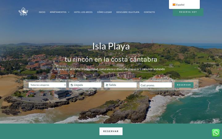 Ekrano kopija apartamentoscantabria.com