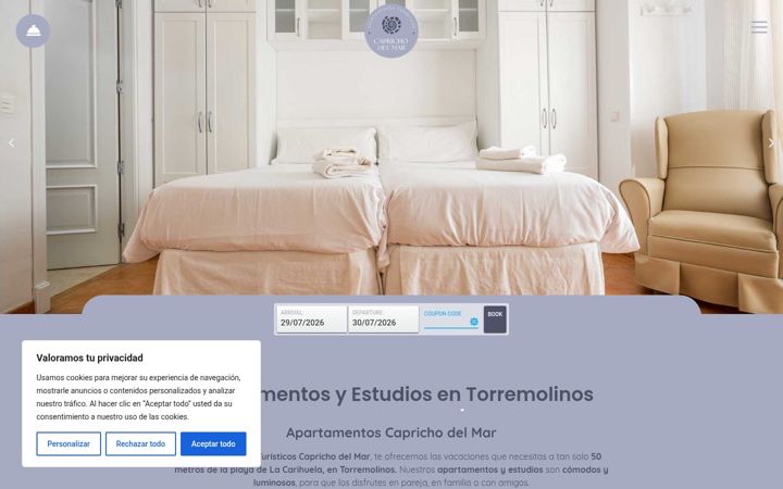 Ekrano kopija apartamentoscapricho.com