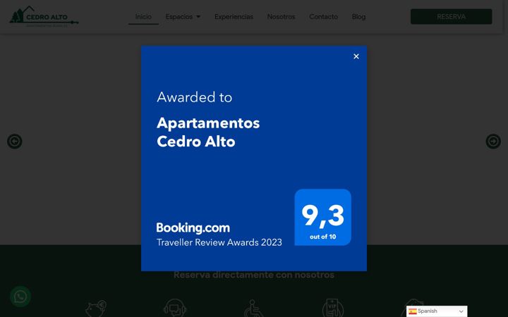 Ekrano kopija apartamentoscedroalto.com