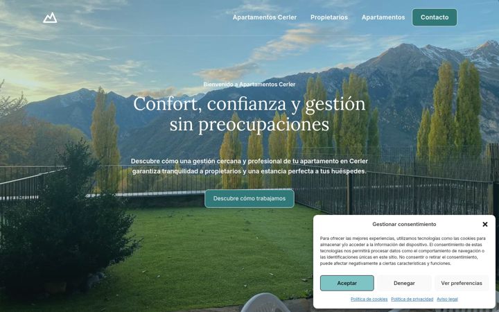 Screenshot of apartamentoscerler.es