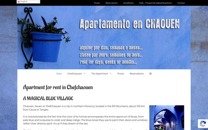 Screenshot of apartamentoschaouen.com