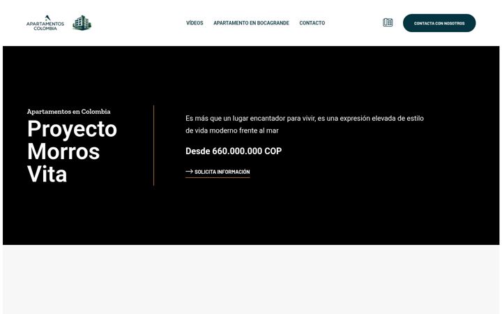 Ekrano kopija apartamentoscolombia.com