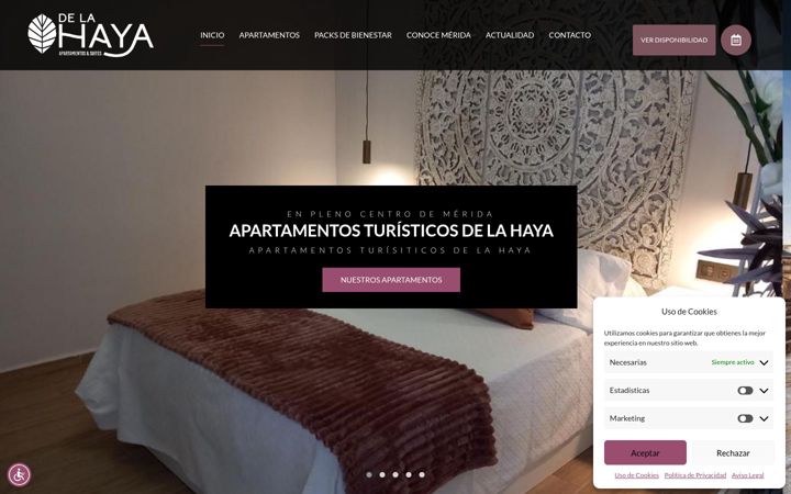 Screenshot of apartamentosdelahaya.es