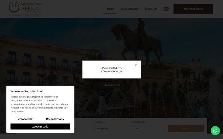 Screenshot ta' apartamentoselarenal.com