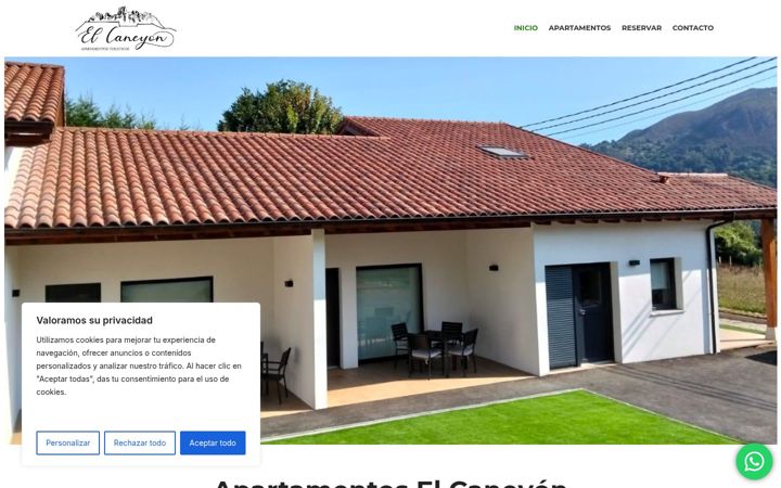 Screenshot of apartamentoselcaneyon.es