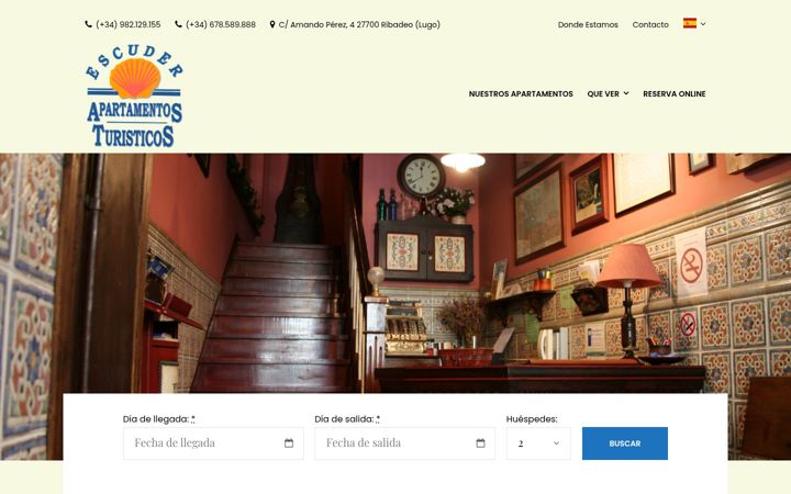 Snimka zaslona za apartamentosescuder.com