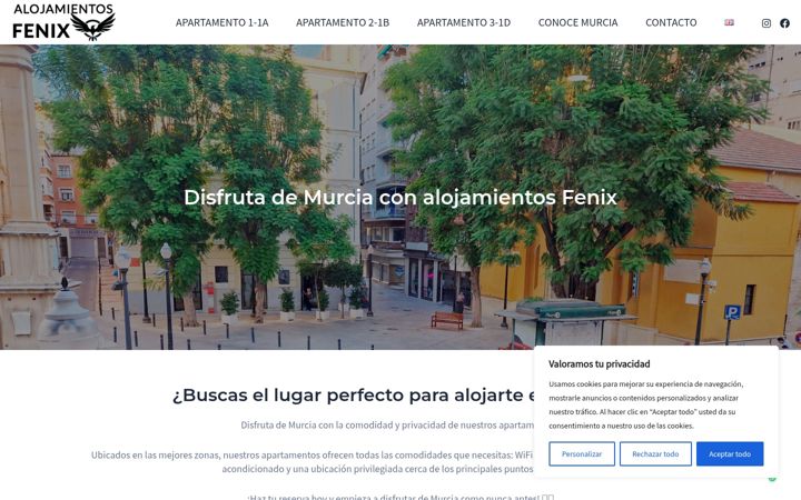 Screenshot ta' apartamentosfenix.es