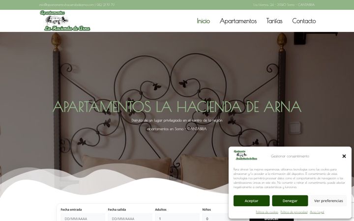 Snimka zaslona za apartamentoshaciendadearna.com