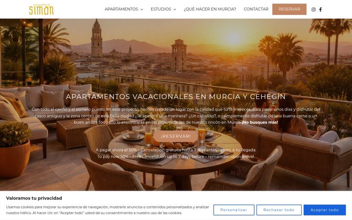 Snimka zaslona za apartamentosimon.com