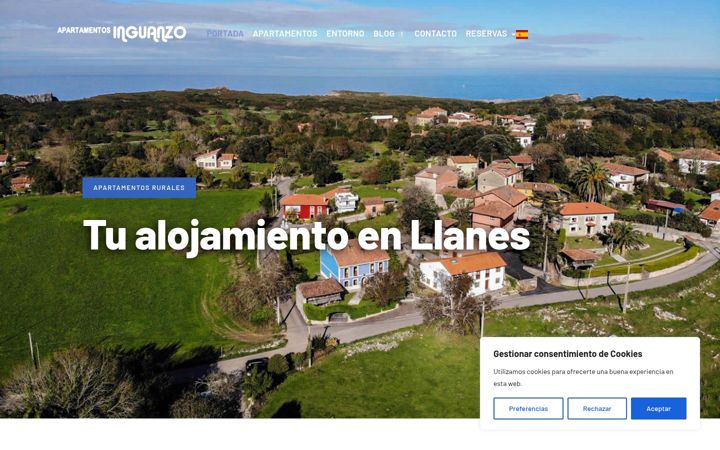 Screenshot of apartamentosinguanzo.com