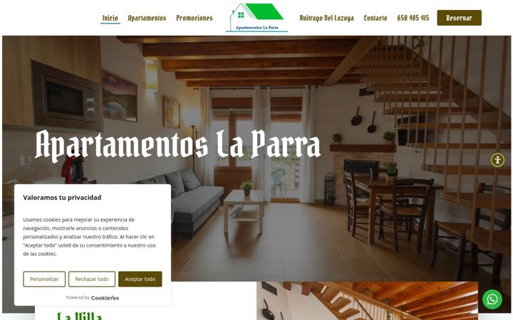 Screenshot of apartamentoslaparra.com