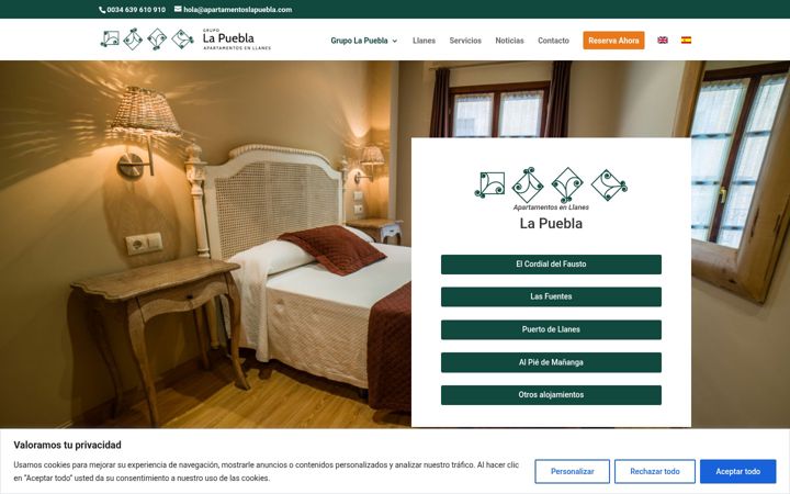 Capture d'écran de apartamentoslapuebla.com