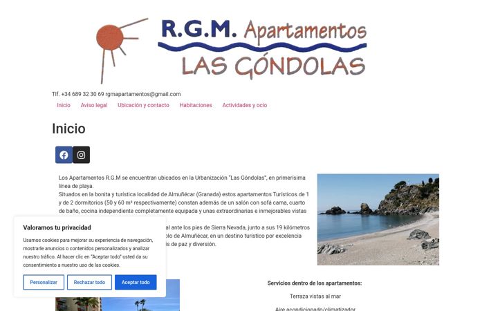 Screenshot of apartamentoslasgondolas.es