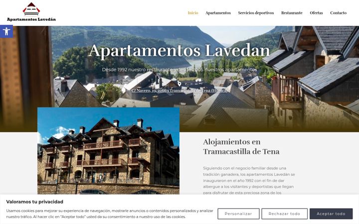 Screenshot ta' apartamentoslavedan.com