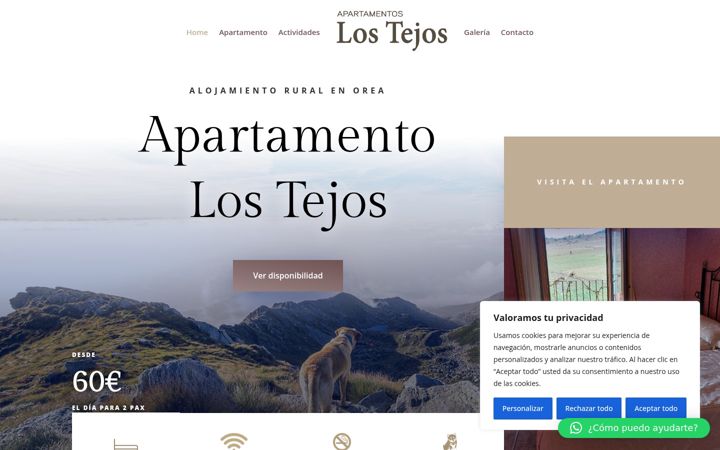 Screenshot ta' apartamentoslostejos.com